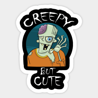 Creepy But Cute Cool Creative Beautiful Zombie Design Sticker